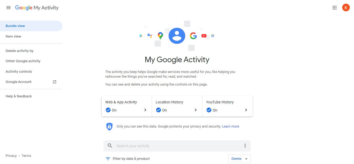 google my activity