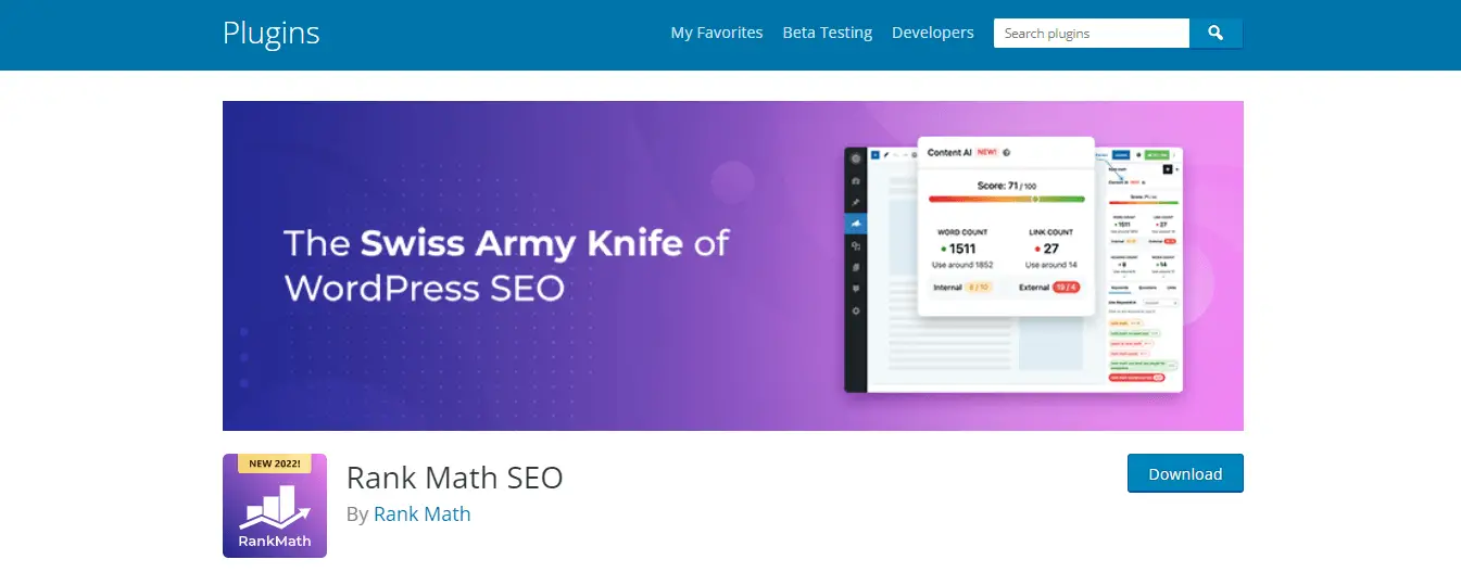 Rank Math SEO Wordpress Plugin