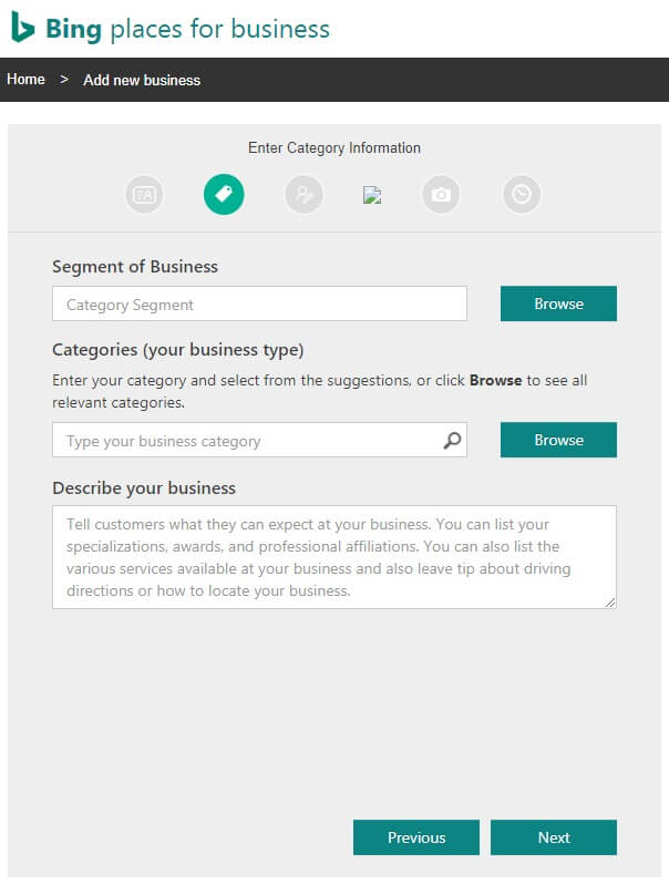 add category to bing business listing