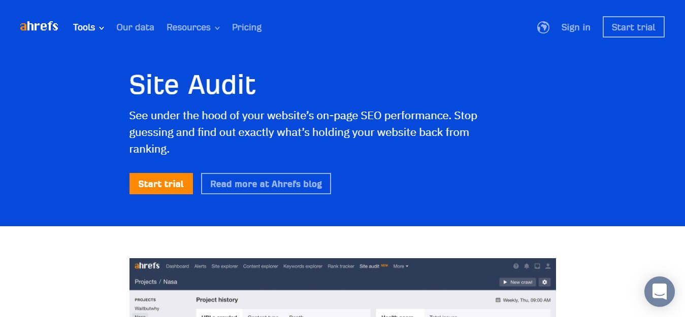 ahrefs site audit