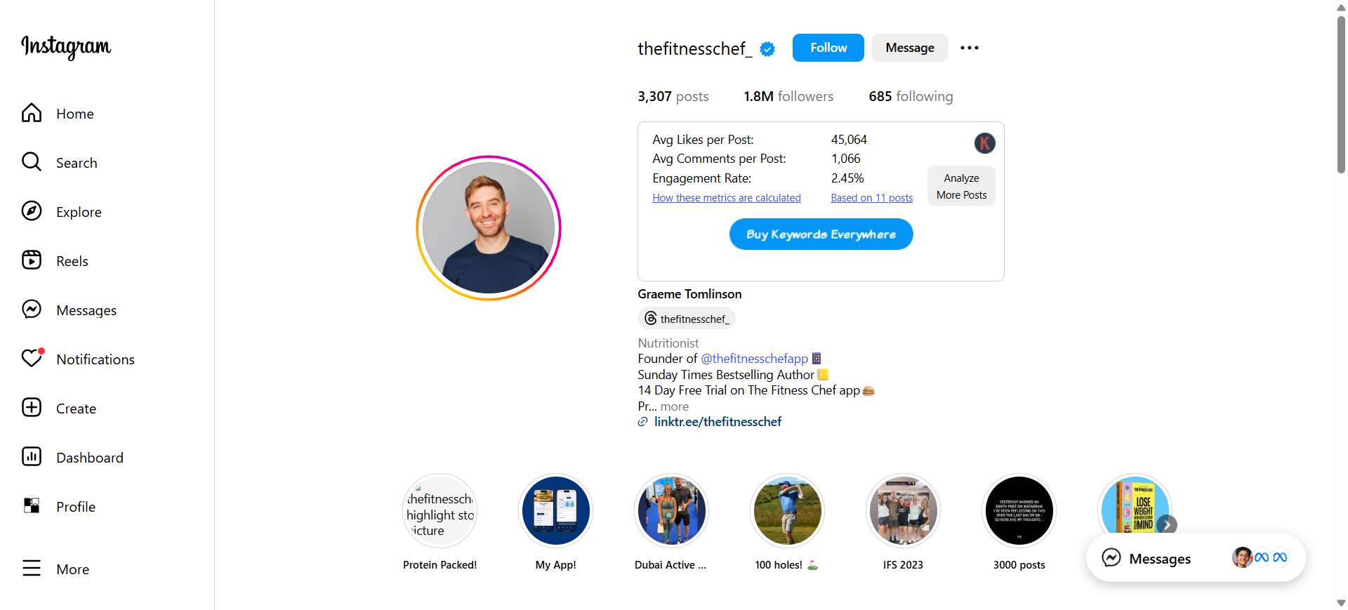 instagram case study1 TheFitnesschef