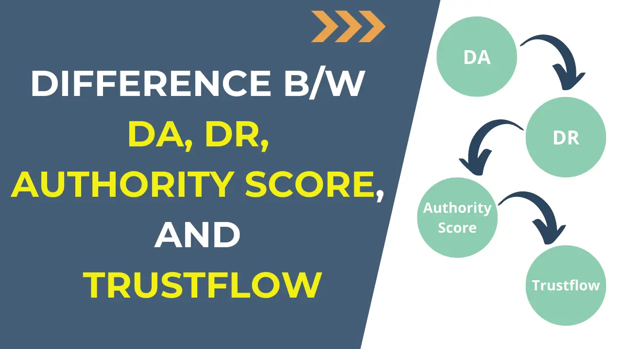 Difference between DA, DR, Authority Score, and Trustflow