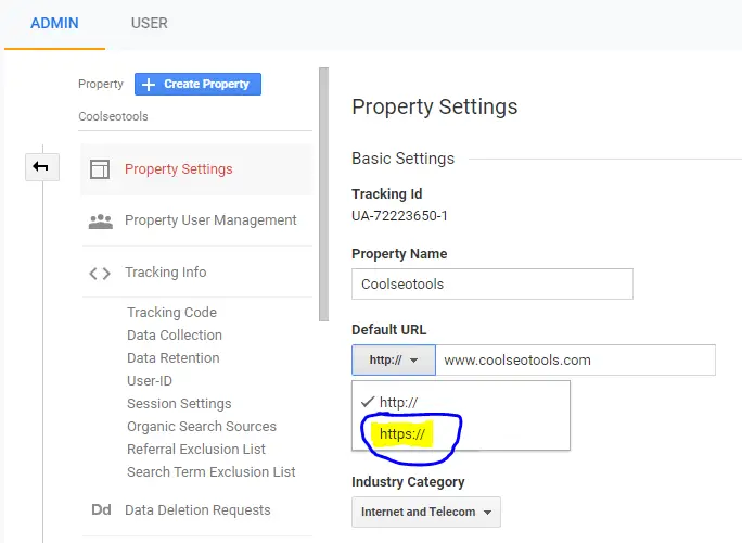 google analytics add property