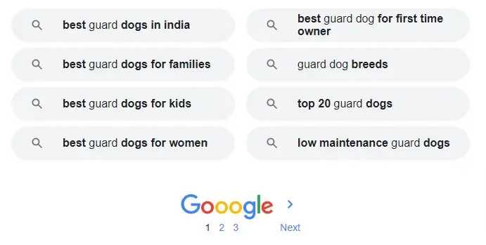 Use Google Related Search Terms
