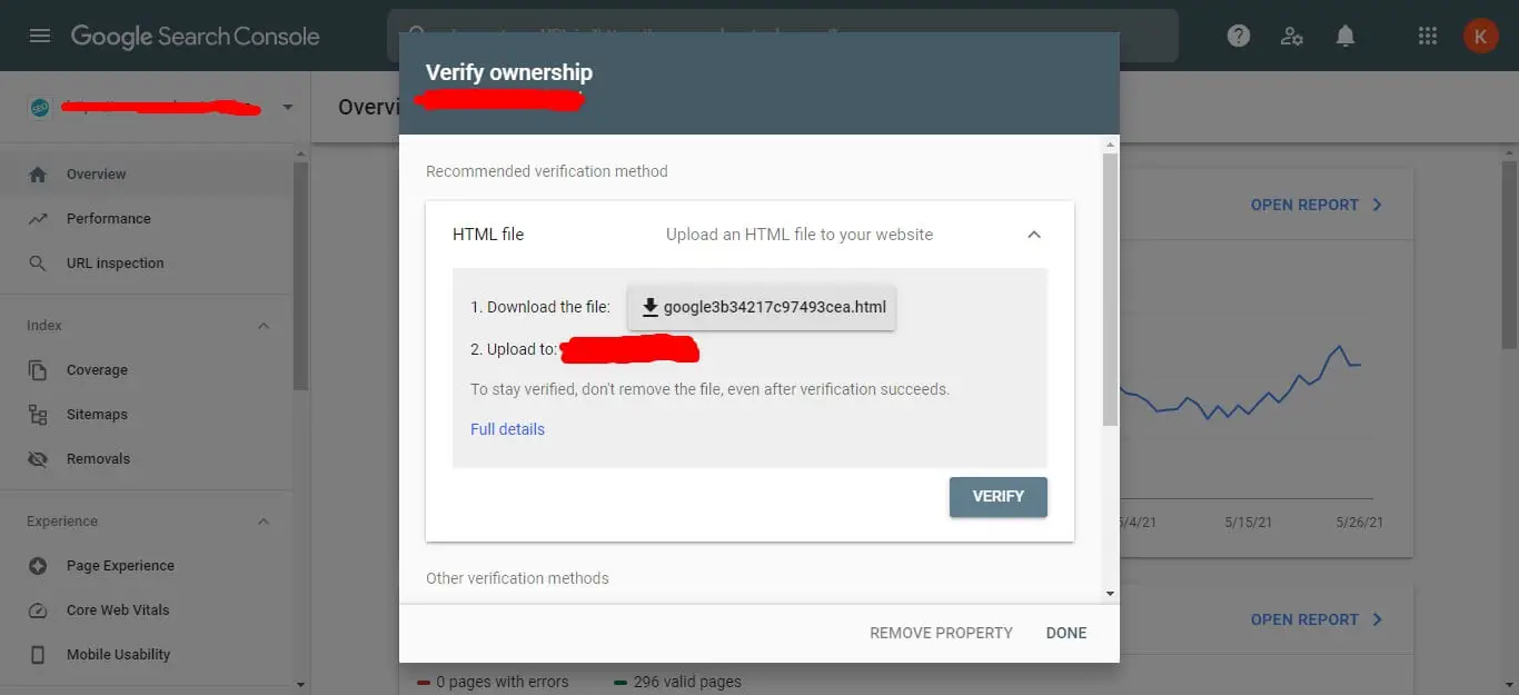 google website verification