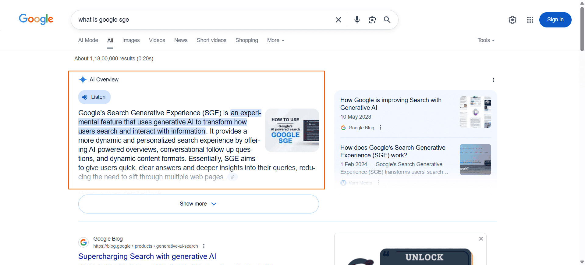 what is google sge