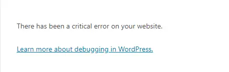 wordpress critical error