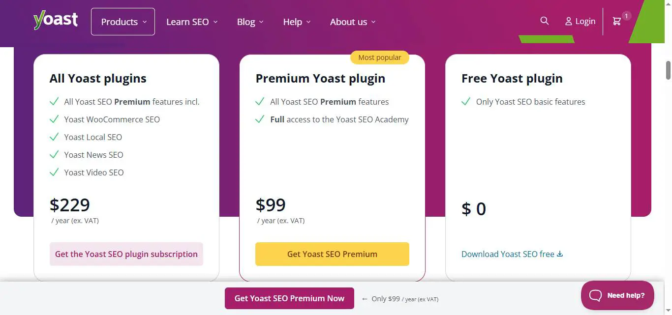 yoast seo pricing